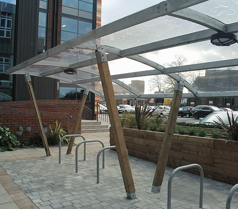 ARC timber cycle shelter, Marstons HQ
